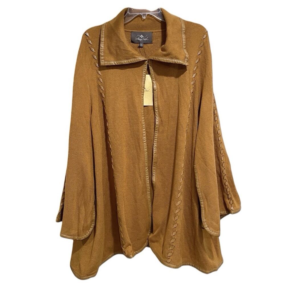 Patricia Nash Sleeved Cape M/L Camel Tan Stitched Renaissance Boho Fall Western
